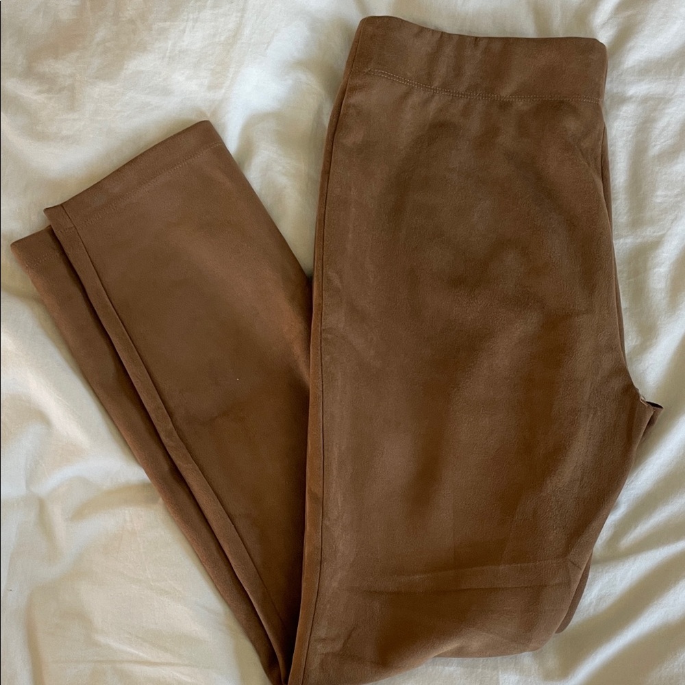 Max Studio Tan Suede Skinny Pants